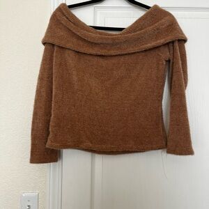 BCX Off-Shoulder Tan Sweater